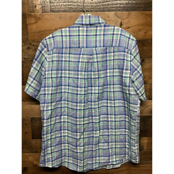 Chaps Linen Cotton Men's Short Sleeve Button Up Size Large - Picture 3 of 3